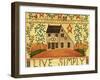 Live Simply Folk Art-Cheryl Bartley-Framed Giclee Print