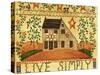 Live Simply Folk Art-Cheryl Bartley-Stretched Canvas