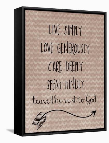 Live Simply-Erin Clark-Framed Stretched Canvas