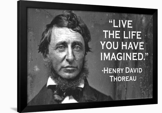 Live The Life You Have Imagined - Henry David Thoreau Quote Poster-Ephemera-Framed Poster