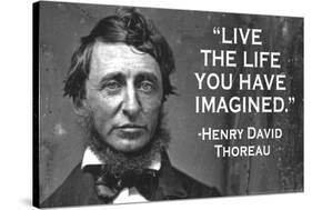 Live The Life You Have Imagined - Henry David Thoreau Quote Poster-Ephemera-Stretched Canvas