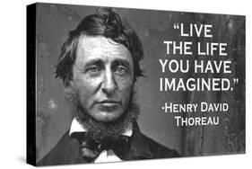 Live The Life You Have Imagined - Henry David Thoreau Quote Poster-Ephemera-Stretched Canvas