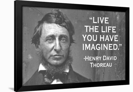 Live The Life You Have Imagined Henry David Thoreau Quote Poster-Ephemera-Framed Poster