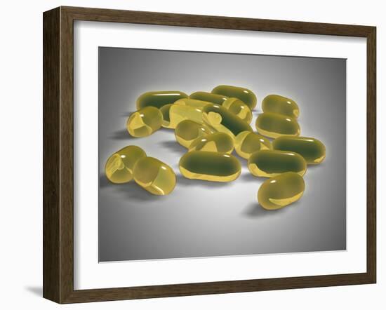 Liver Oil Capsule-null-Framed Art Print