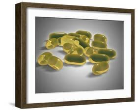 Liver Oil Capsule-null-Framed Art Print