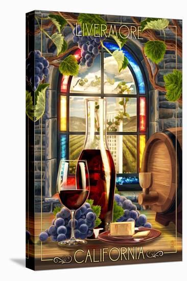 Livermore, California - Cabernet Sauvignon-Lantern Press-Stretched Canvas