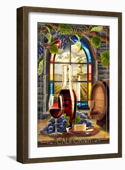 Livermore, California - Cabernet Sauvignon-Lantern Press-Framed Art Print