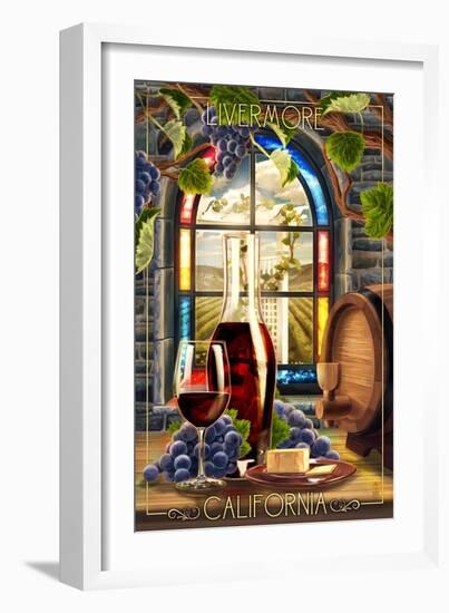 Livermore, California - Cabernet Sauvignon-Lantern Press-Framed Art Print