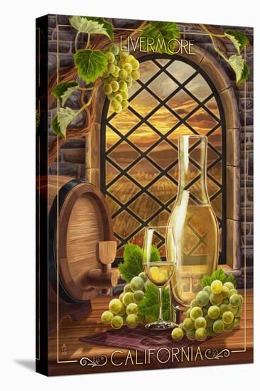 Livermore, California - Chardonnay-Lantern Press-Stretched Canvas