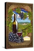 Livermore, California - Pinot Noir-Lantern Press-Stretched Canvas