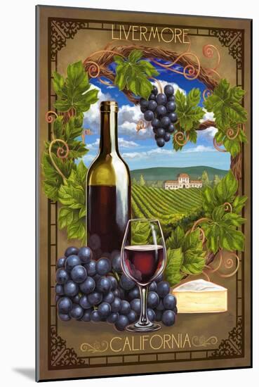 Livermore, California - Pinot Noir-Lantern Press-Mounted Art Print