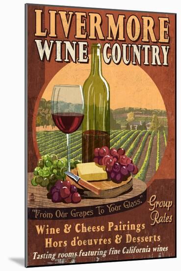 Livermore, California - Wine-Lantern Press-Mounted Art Print