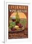 Livermore, California - Wine-Lantern Press-Framed Art Print