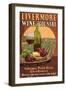 Livermore, California - Wine-Lantern Press-Framed Art Print