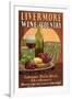 Livermore, California - Wine-Lantern Press-Framed Art Print