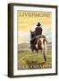 Livermore, Colorado - Cowboy and Horse-Lantern Press-Framed Art Print