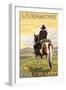 Livermore, Colorado - Cowboy and Horse-Lantern Press-Framed Art Print