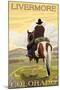 Livermore, Colorado - Cowboy and Horse-Lantern Press-Mounted Art Print