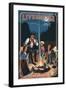 Livermore, Colorado - Cowboy Campfire Story Telling-Lantern Press-Framed Art Print