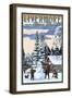 Livermore, Colorado - Snowman Scene-Lantern Press-Framed Art Print