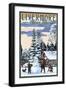 Livermore, Colorado - Snowman Scene-Lantern Press-Framed Art Print