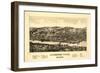 Livermore Falls, Maine - Panoramic Map-Lantern Press-Framed Art Print