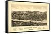 Livermore Falls, Maine - Panoramic Map-Lantern Press-Framed Stretched Canvas