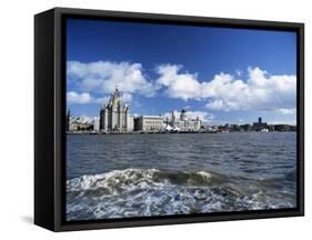 Liverpool and the River Mersey, Merseyside, England, United Kingdom-Chris Nicholson-Framed Stretched Canvas