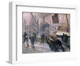 Liverpool Dockers at Dawn, 1903-Victor Francois Tardieu-Framed Giclee Print