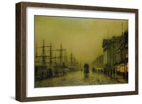 Liverpool Docks Customs House and Salthouse Docks, Liverpool-John Atkinson Grimshaw-Framed Giclee Print