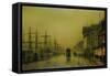 Liverpool Docks Customs House and Salthouse Docks, Liverpool-John Atkinson Grimshaw-Framed Stretched Canvas