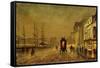 Liverpool Docks-John Atkinson Grimshaw-Framed Stretched Canvas