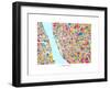 Liverpool England City Street Map-Michael Tompsett-Framed Art Print