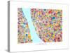 Liverpool England City Street Map-Michael Tompsett-Stretched Canvas