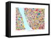 Liverpool England City Street Map-Michael Tompsett-Framed Stretched Canvas