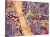 Liverpool England City Street Map-Michael Tompsett-Stretched Canvas