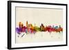 Liverpool England Skyline-Michael Tompsett-Framed Art Print