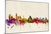 Liverpool England Skyline-Michael Tompsett-Mounted Art Print