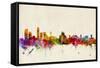 Liverpool England Skyline-Michael Tompsett-Framed Stretched Canvas