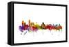 Liverpool England Skyline-Michael Tompsett-Framed Stretched Canvas