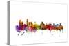 Liverpool England Skyline-Michael Tompsett-Stretched Canvas