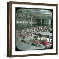 Liverpool (England), the Dining Room of the Trans-Atlantic Liner "Majesty"-Leon, Levy et Fils-Framed Photographic Print