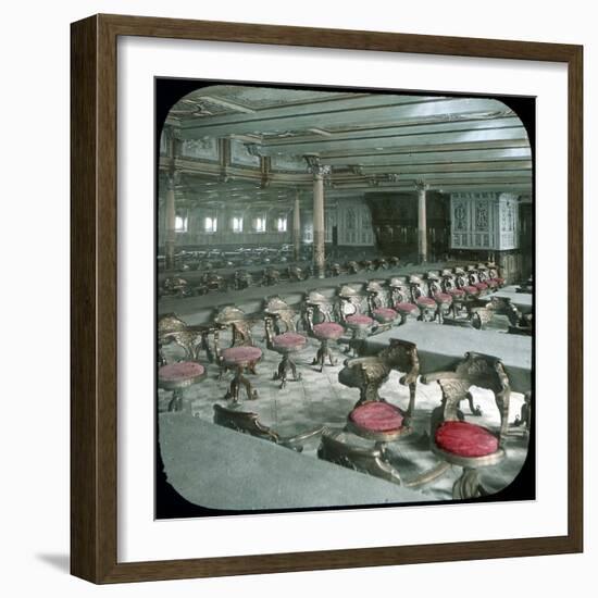 Liverpool (England), the Dining Room of the Trans-Atlantic Liner "Majesty"-Leon, Levy et Fils-Framed Photographic Print