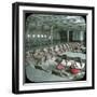 Liverpool (England), the Dining Room of the Trans-Atlantic Liner "Majesty"-Leon, Levy et Fils-Framed Photographic Print