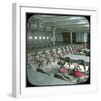 Liverpool (England), the Dining Room of the Trans-Atlantic Liner "Majesty"-Leon, Levy et Fils-Framed Photographic Print