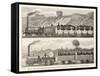 Liverpool-Manchester Railway Early Passenger Trains on the Line-H. Thiriat-Framed Stretched Canvas