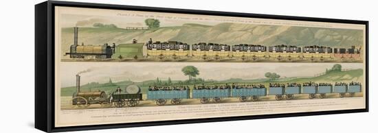 Liverpool-Manchester Railway, Two Passenger Trains with Closed Carriages-Isaac Shaw-Framed Stretched Canvas