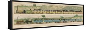 Liverpool-Manchester Railway, Two Passenger Trains with Closed Carriages-Isaac Shaw-Framed Stretched Canvas