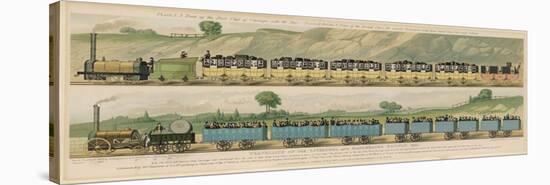 Liverpool-Manchester Railway, Two Passenger Trains with Closed Carriages-Isaac Shaw-Stretched Canvas