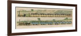 Liverpool-Manchester Railway, Two Passenger Trains with Closed Carriages-Isaac Shaw-Framed Art Print